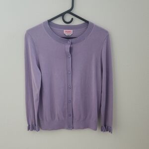 Kate Spade Purple Silk Cardigan Sweater Size Medium